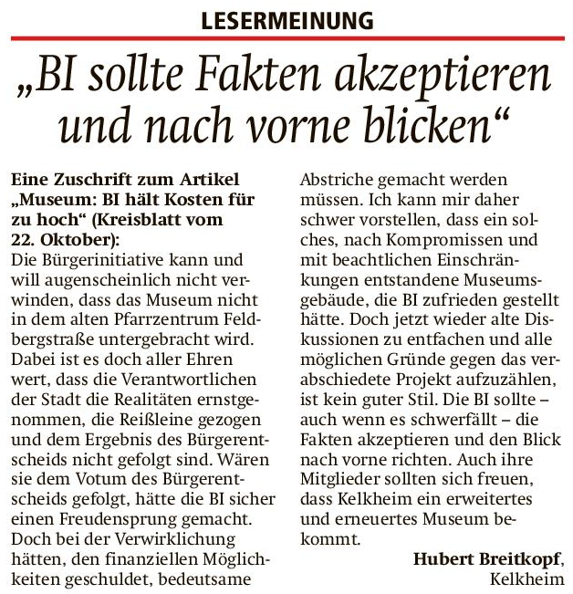 2024.10.25 HK Leserbrief Hubert Breitkopf BI sollte Fakten akzeptieren und nach vorne blicken