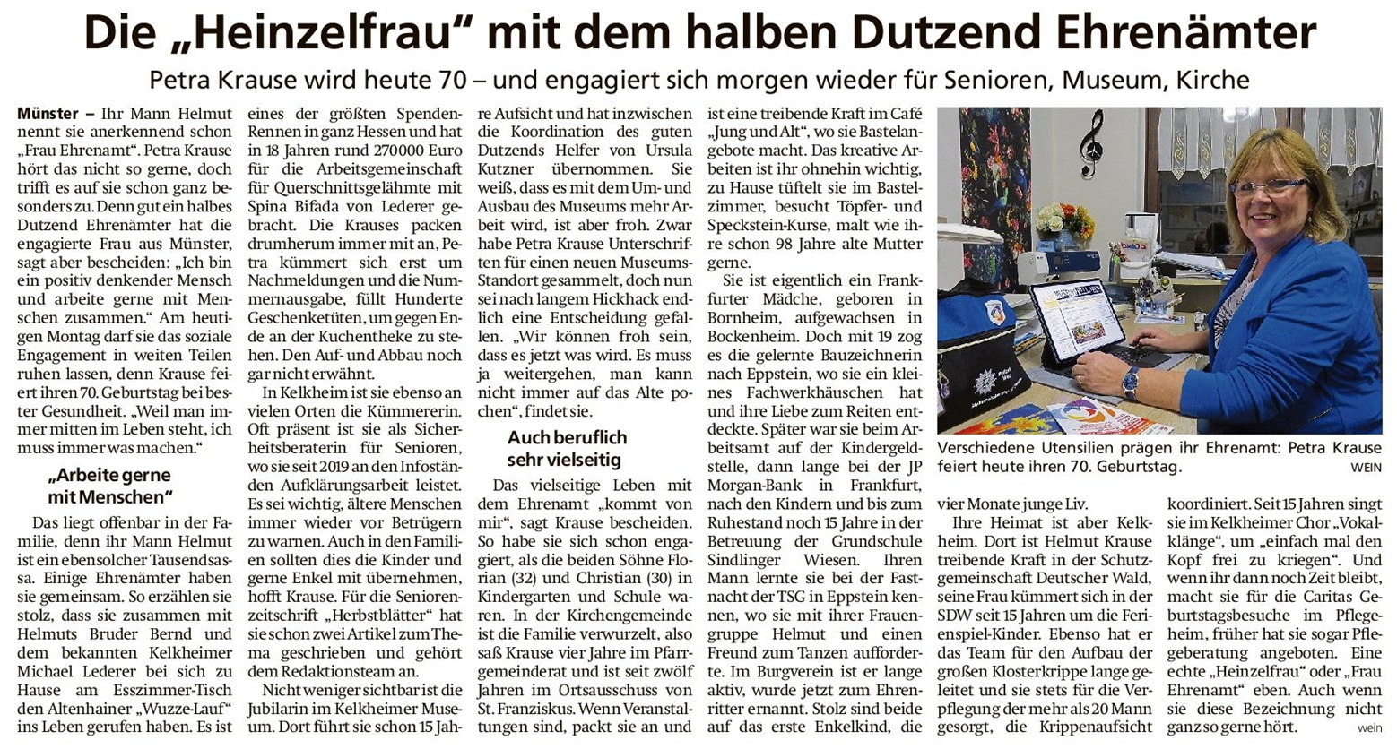 2025.10.13 HK Engagiert für Senioren Museum und Kirche Petra Krause wird 70 Jahre